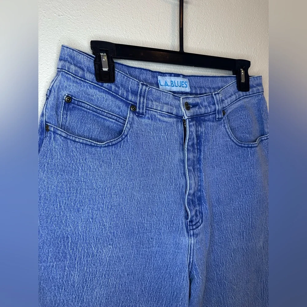 90s LA Blues High Waisted Stone Wash Mom Jeans Women’s Size 16 Tapered Leg - Picture 3 of 10